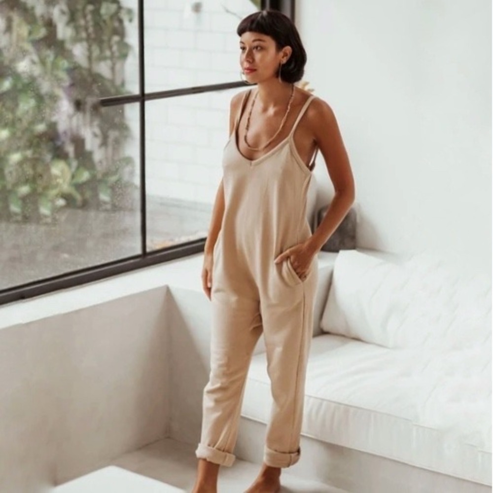 Myrah Penaloza | Luminous Playsuit White Cream Cotton French Terry Free Size